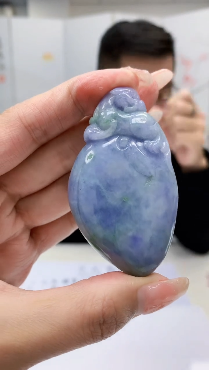 【闪购商品】定制翡翠未镶嵌5152MM-毛货挂件164