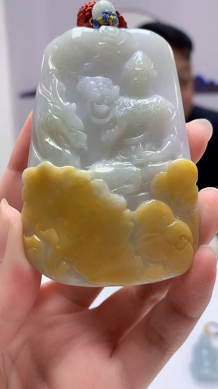 【闪购商品】定制翡翠未镶嵌4969zm-毛货挂件90