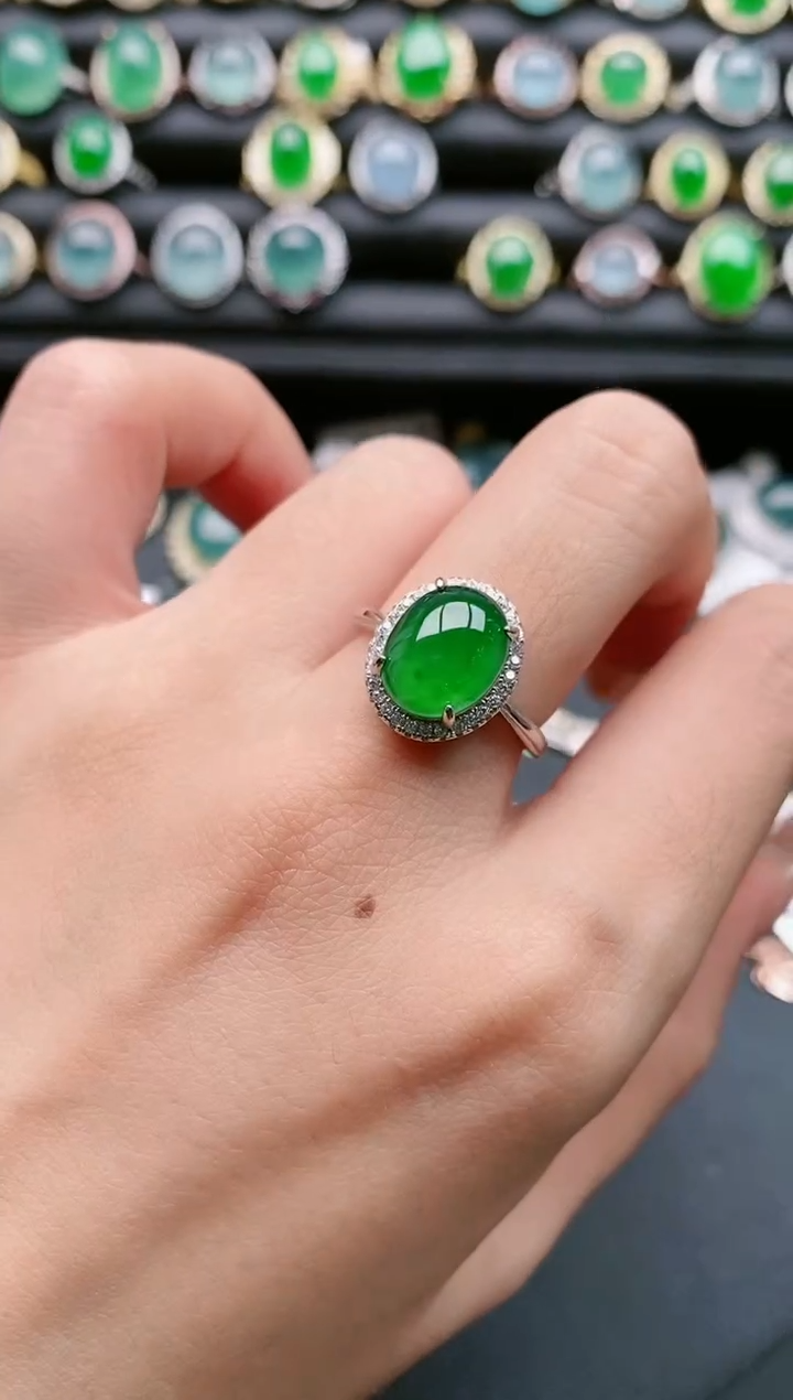 【闪购商品】翡翠戒指银S925镶嵌1111