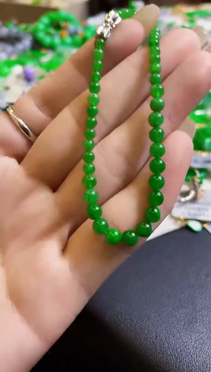 【闪购商品】定制翡翠18K金镶嵌手链