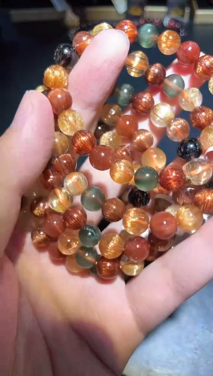 【闪购商品】水晶手链未镶嵌发晶多宝单圈A8（多样性发其一）