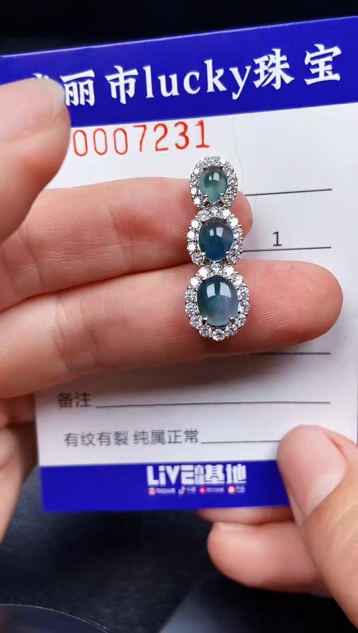 翡翠银S925镶嵌颈饰7231