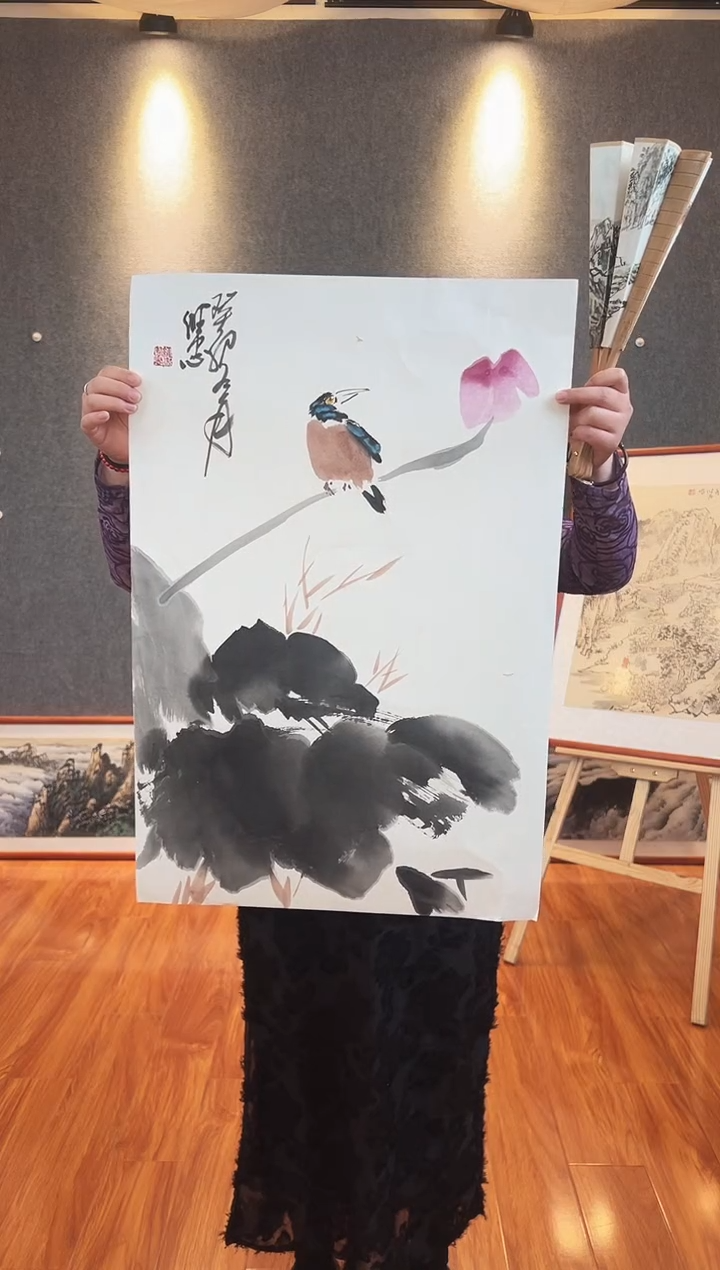 【闪购商品】国画李维忠老师四尺三开花鸟