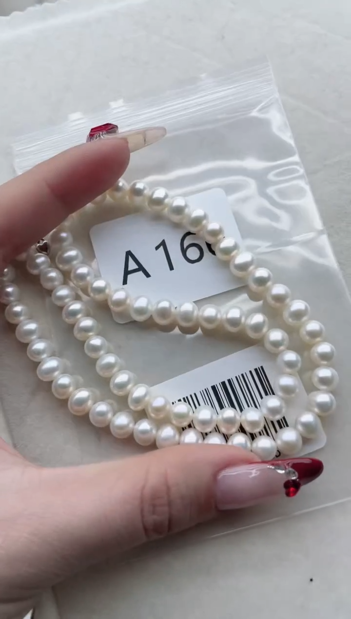 【闪购商品】淡水珍珠项链银S925镶嵌A166