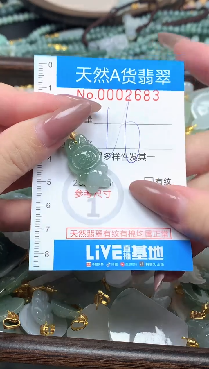 颈饰未镶嵌翡翠净货挂件-2683