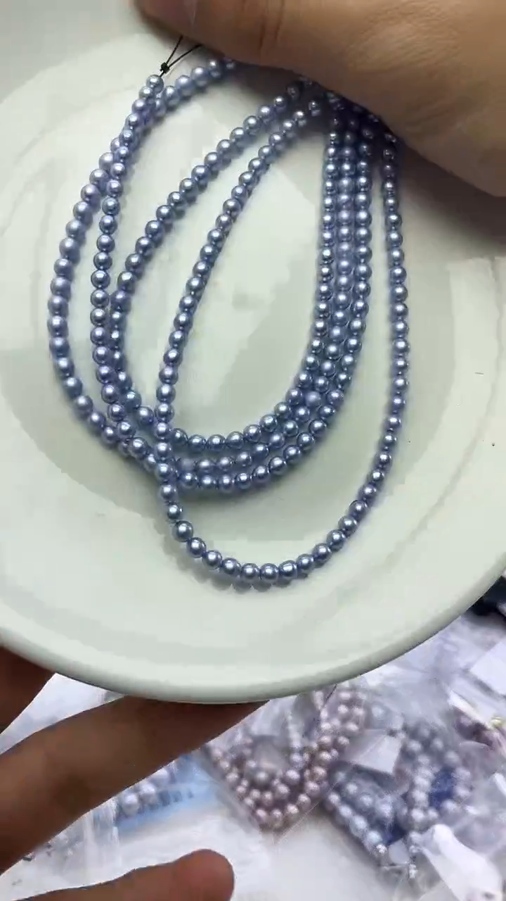未镶嵌项链淡水珍珠蓝雪小米项链