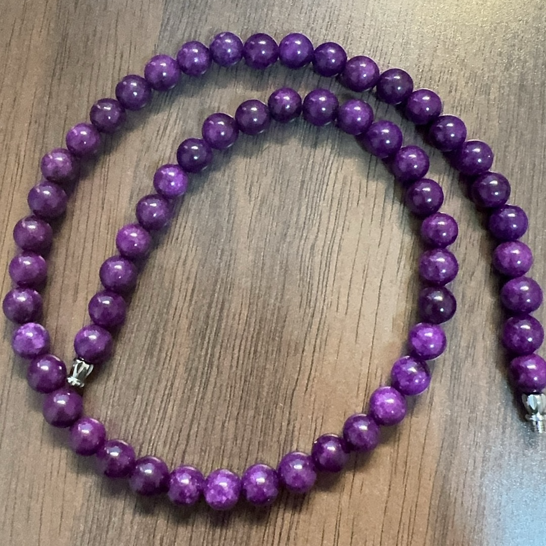 帝王紫8mm珠珠项链-经典百搭款可做散珠DIY