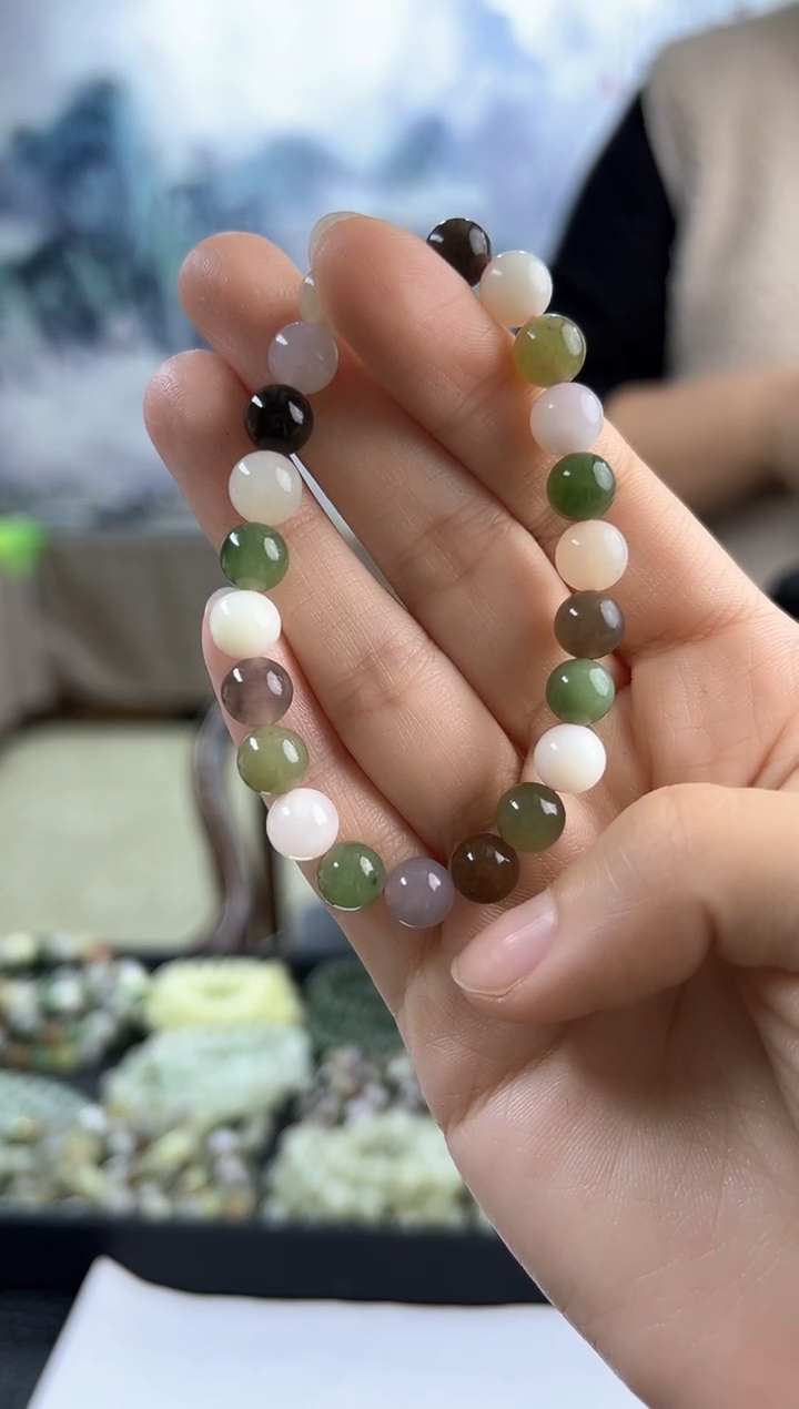 【闪购商品】和田玉手串未镶嵌8mm左右多宝多样性发货仅一条