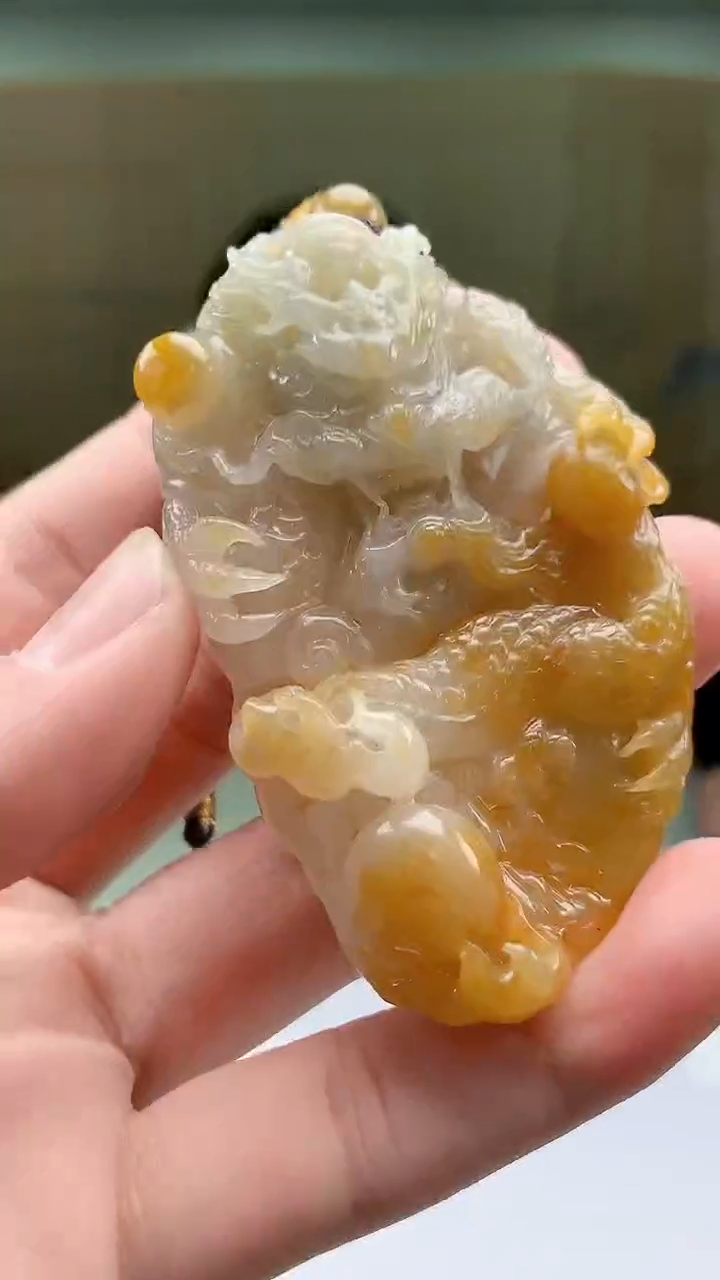 【闪购商品】定制翡翠未镶嵌5152bb-毛货挂件85