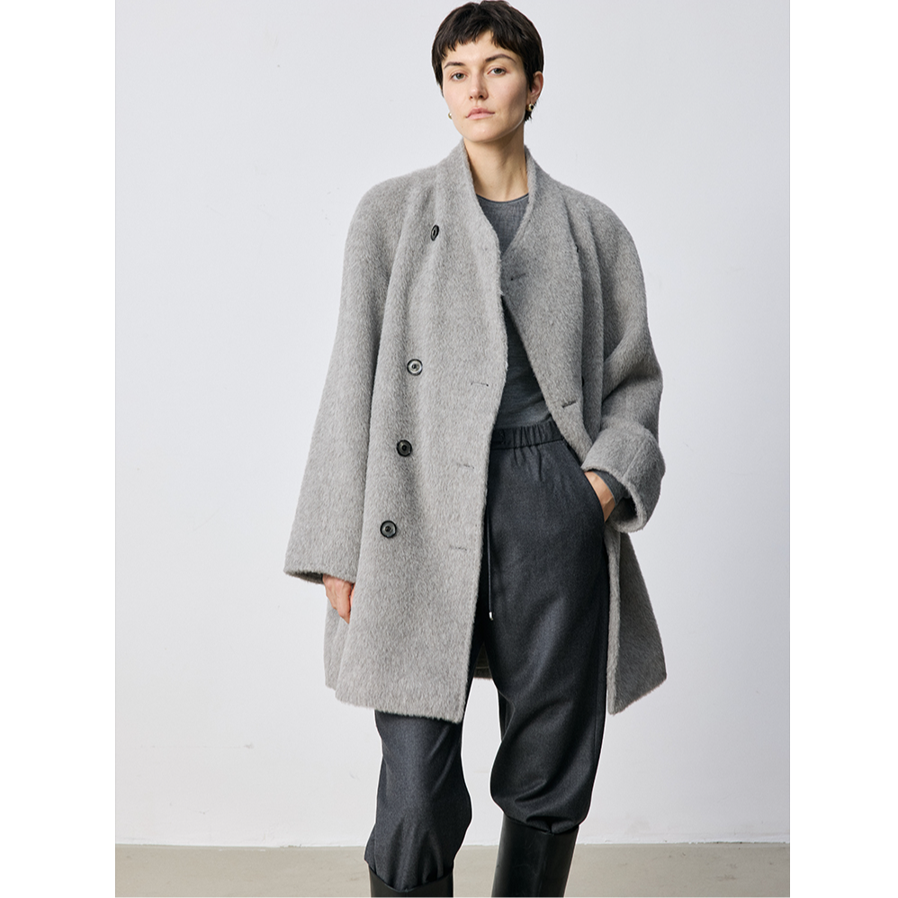 MARIUS“鱼子酱大衣”双排扣A摆大衣冬季