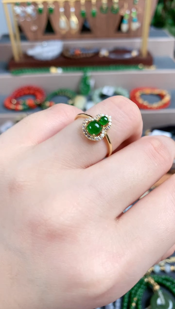 银S925镶嵌戒指和田玉2