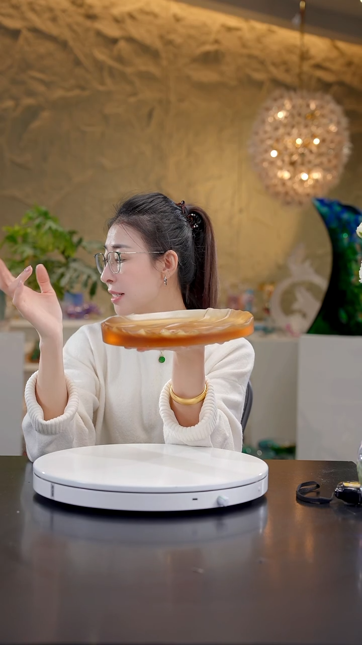 手工艺品琉璃琥珀金古法工艺设计款果盘