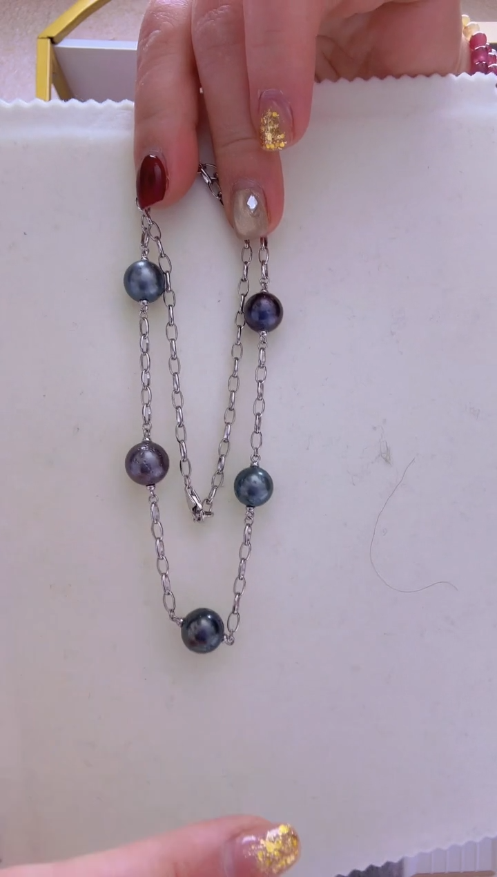 【闪购商品】海水珍珠项链未镶嵌大溪地圆11-12mm+S925银项链