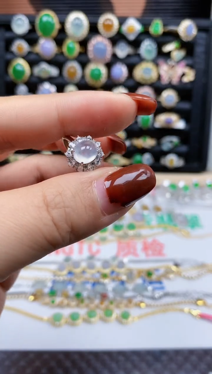 银S925镶嵌戒指翡翠385