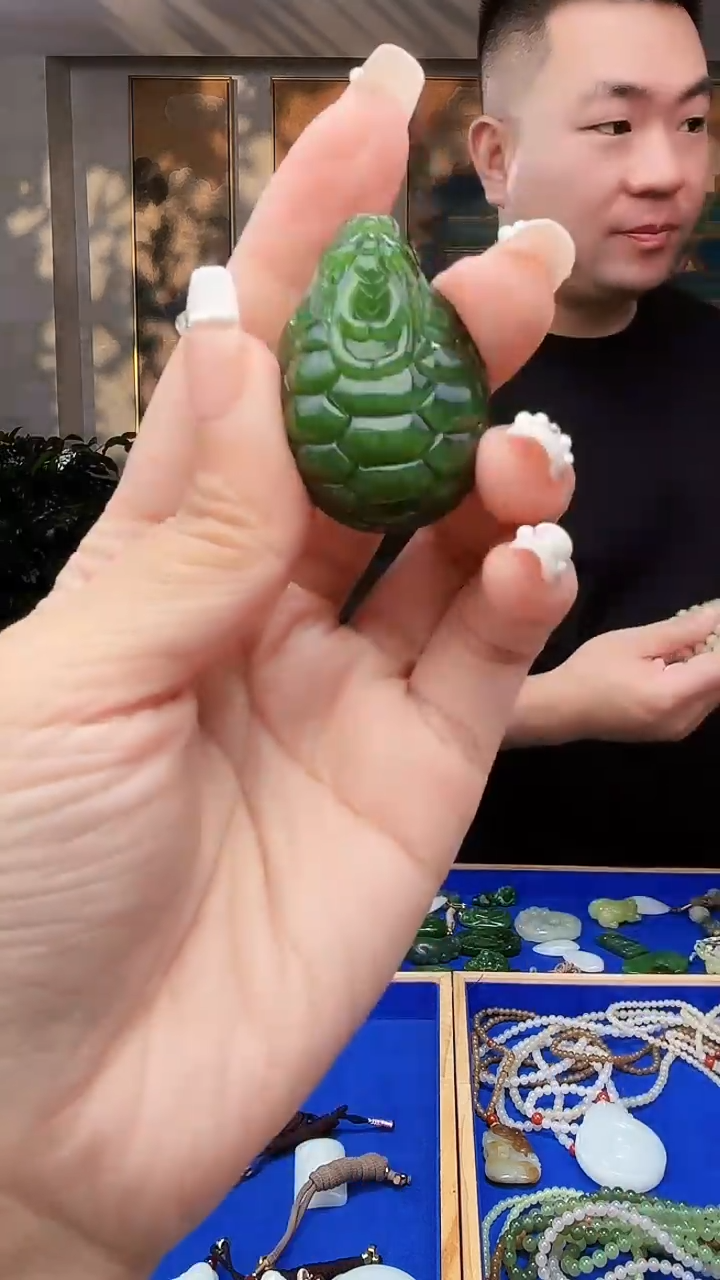 和田玉未镶嵌挂件拍一发一