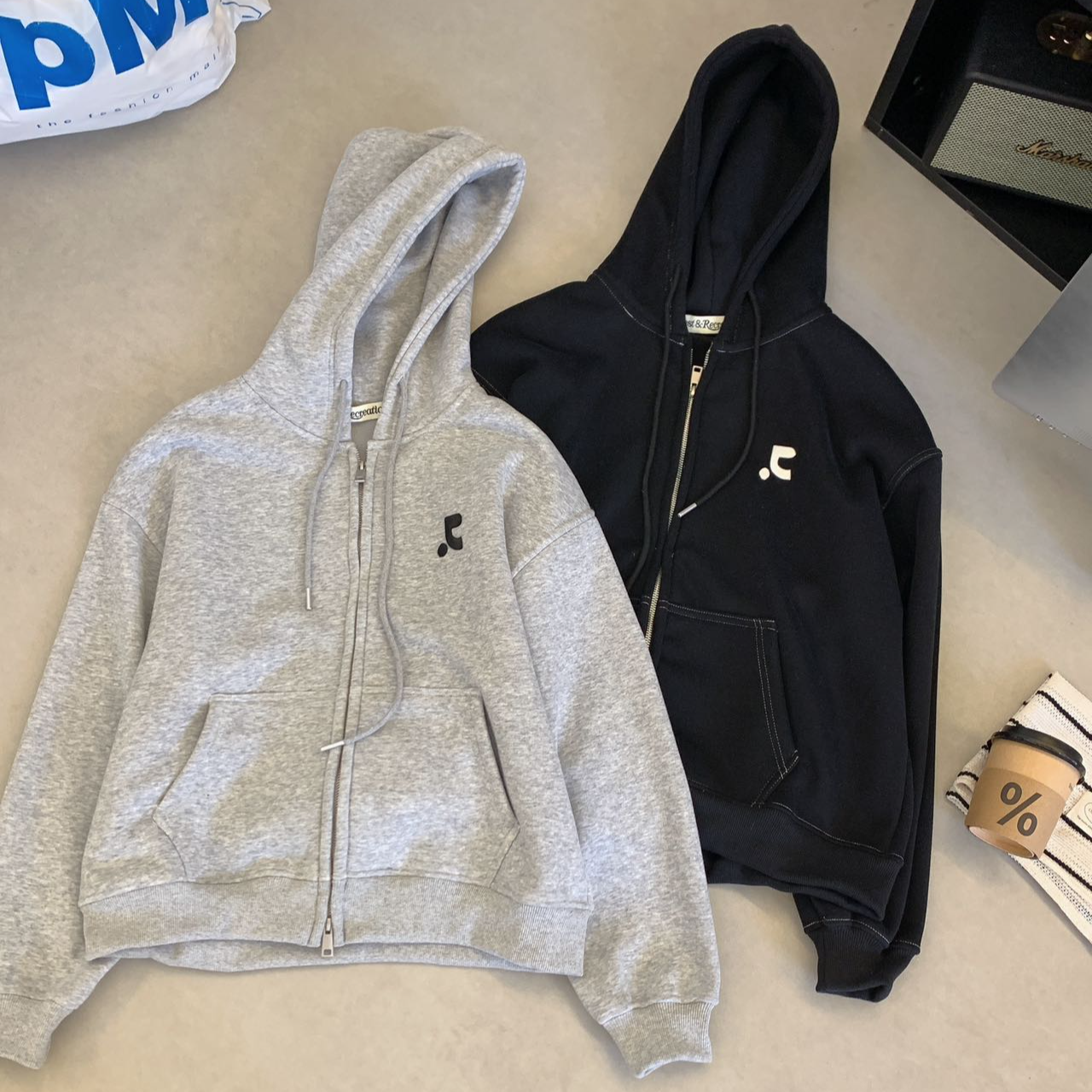 阿悄家 冬季加绒 RR加绒刺绣拉链外套#CL-8865