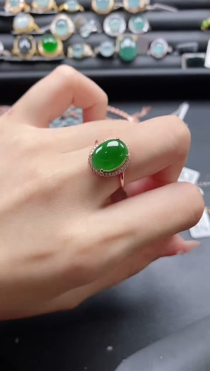 【闪购商品】翡翠戒指银S925镶嵌1111