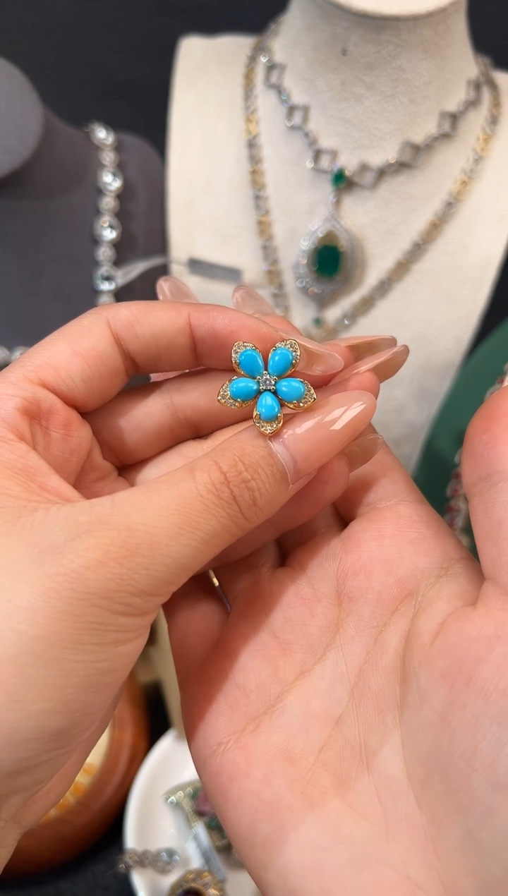 银S925镶嵌绿松石戒指戒指