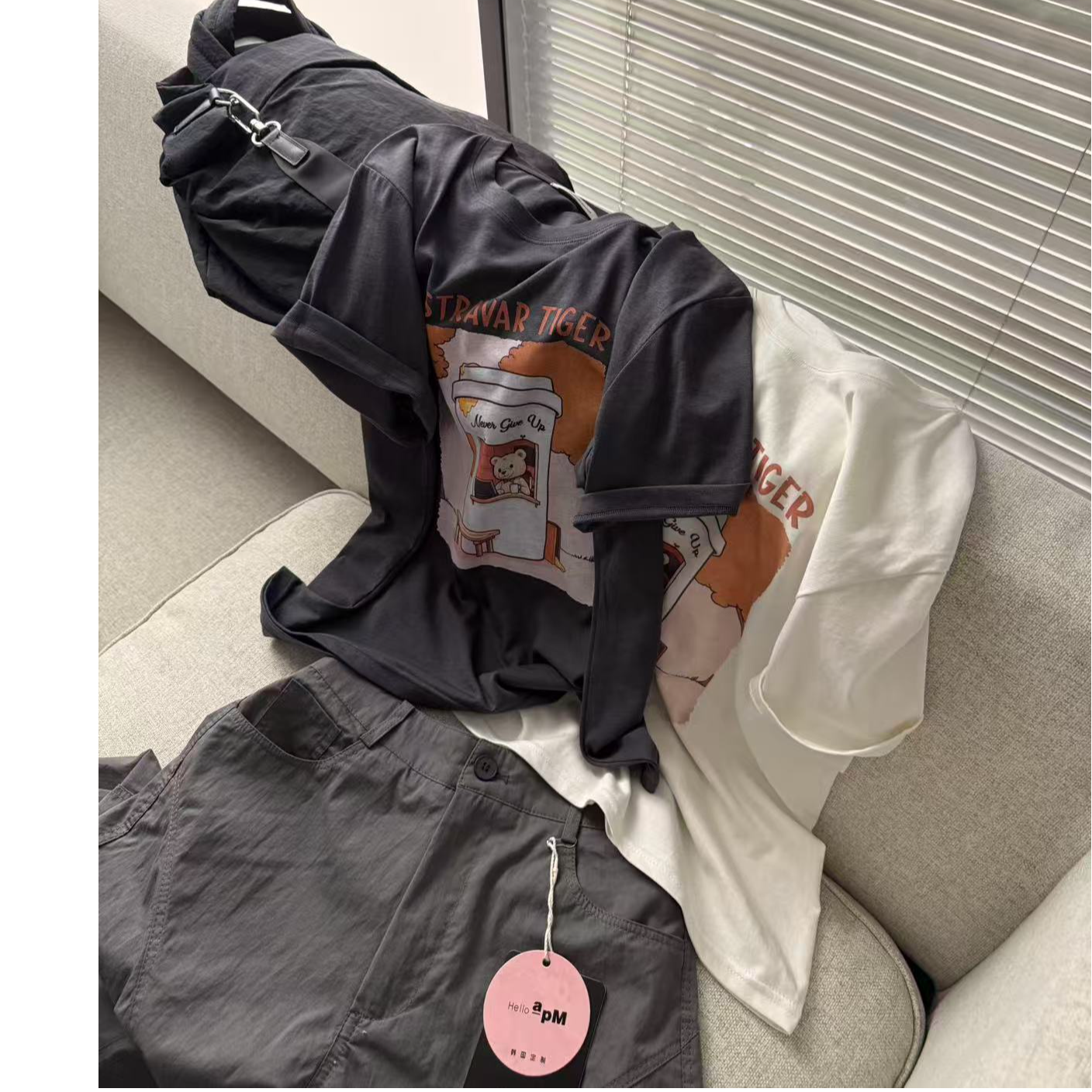 米蓝家！26夏季新款慵懒小熊印花T 6885