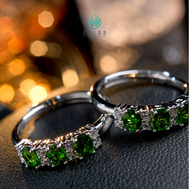 石惑珠宝+透辉石戒指约3*4mm/多样性发一