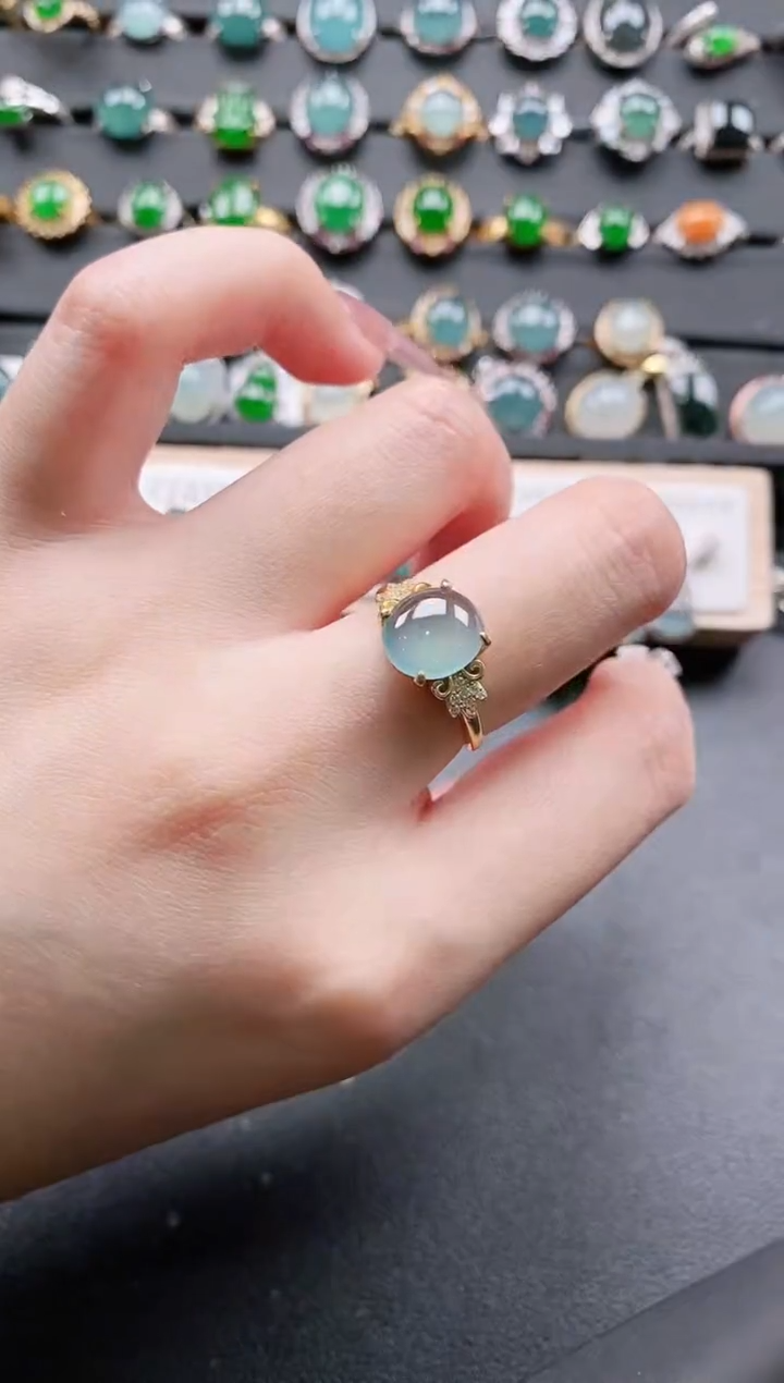 【闪购商品】翡翠戒指银S925镶嵌111111112
