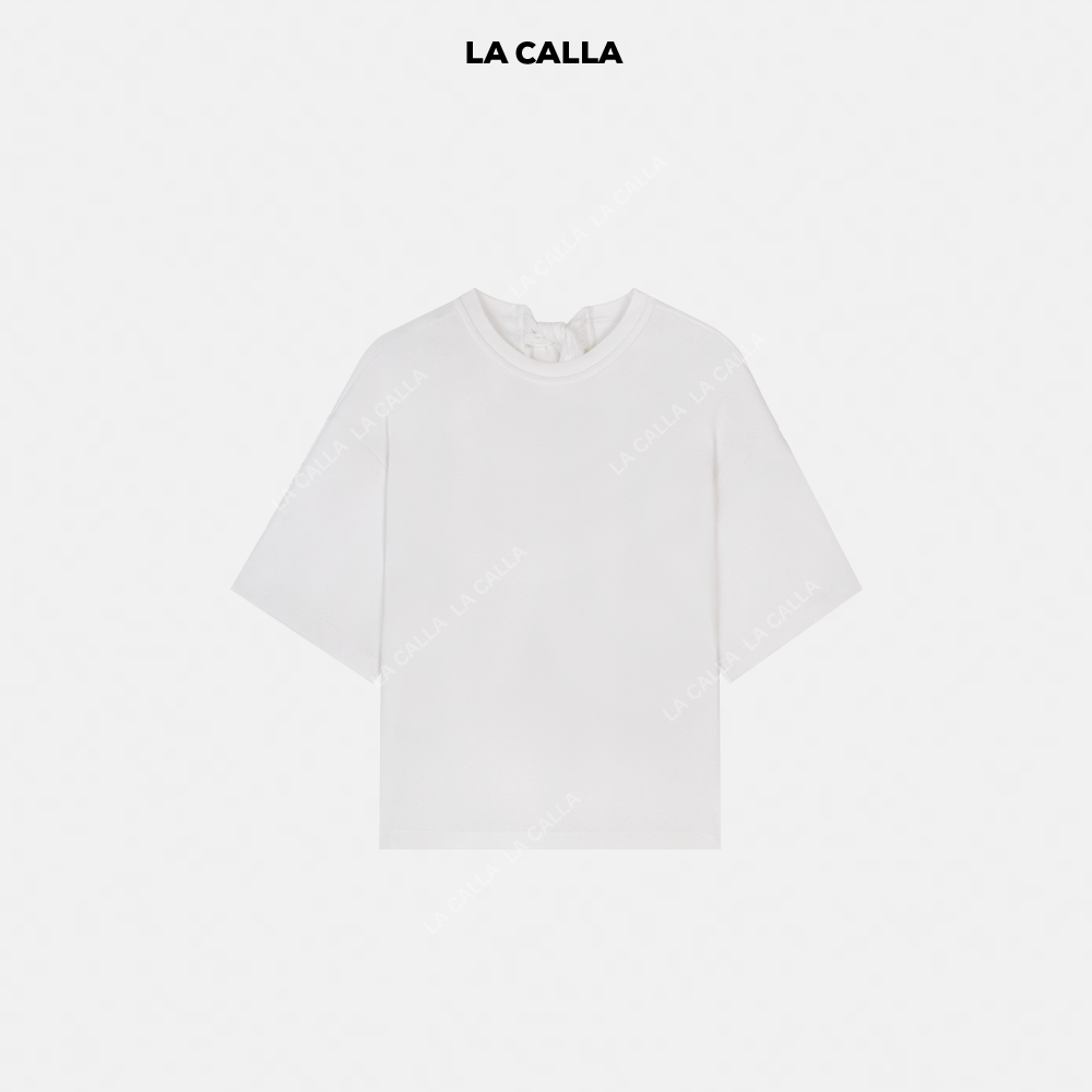 LA CALLA飘带T圆领极简T恤OY-M-5365
