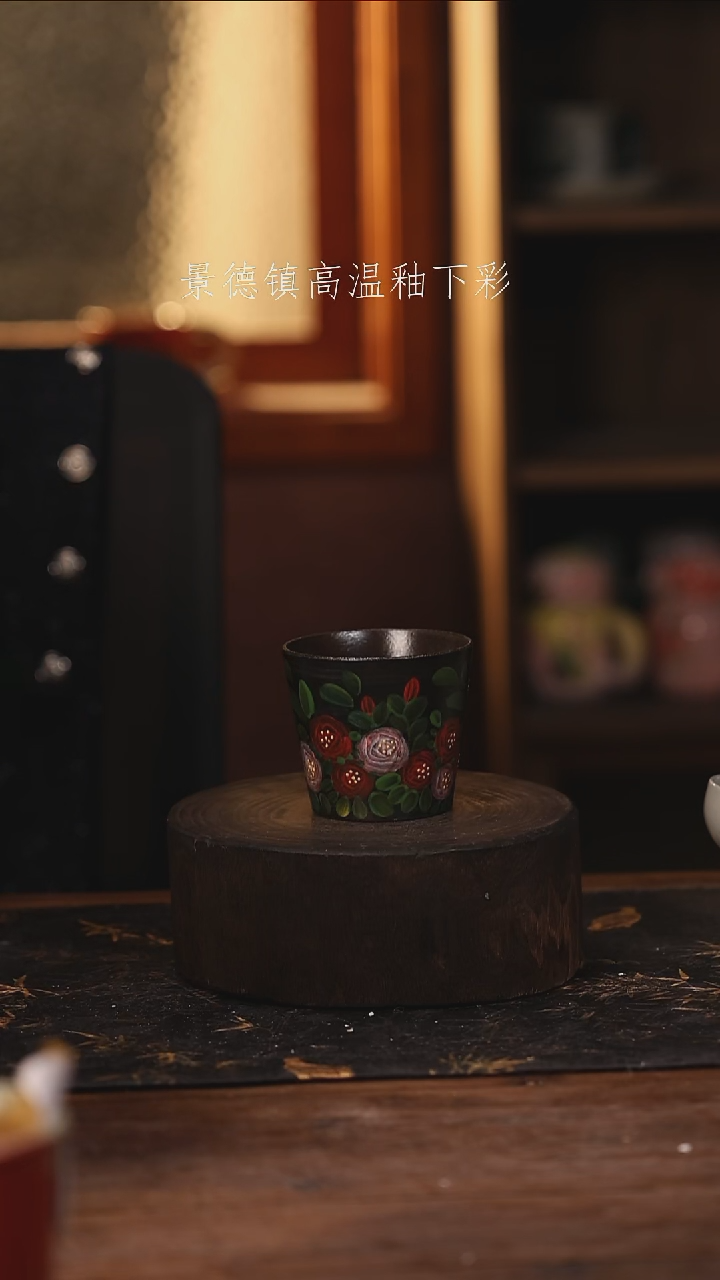 陶瓷 景德镇高温釉下手绘陶瓷@L035@