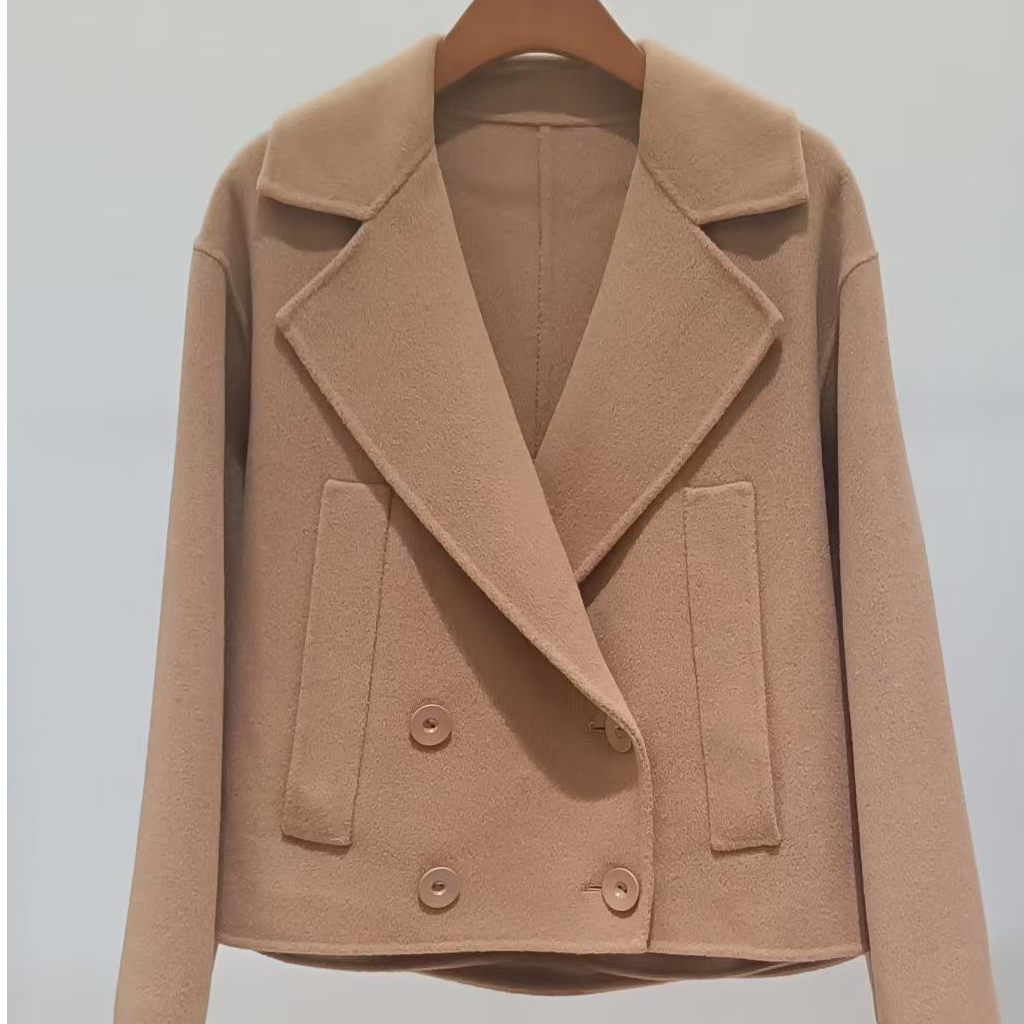 Fanggi女士秋冬静奢极简双面羊毛大衣短款226