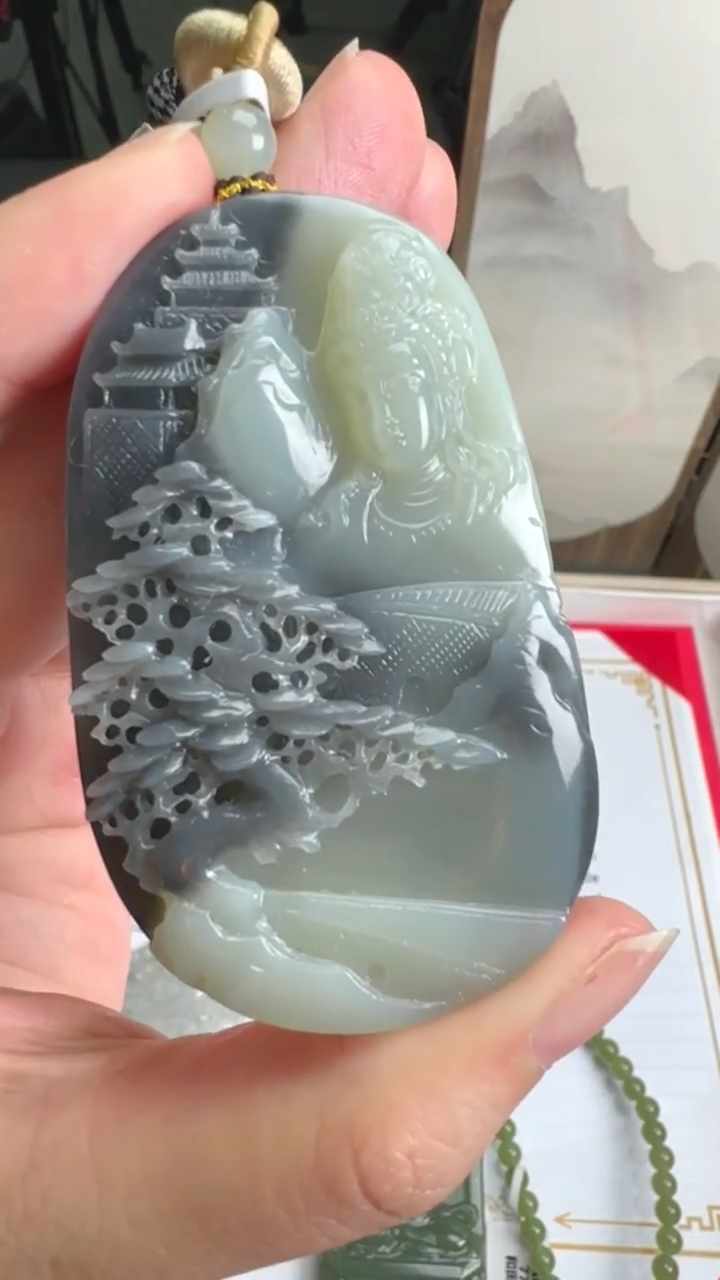 吊坠(不含链)未镶嵌和田玉JJD1229083多样性发一