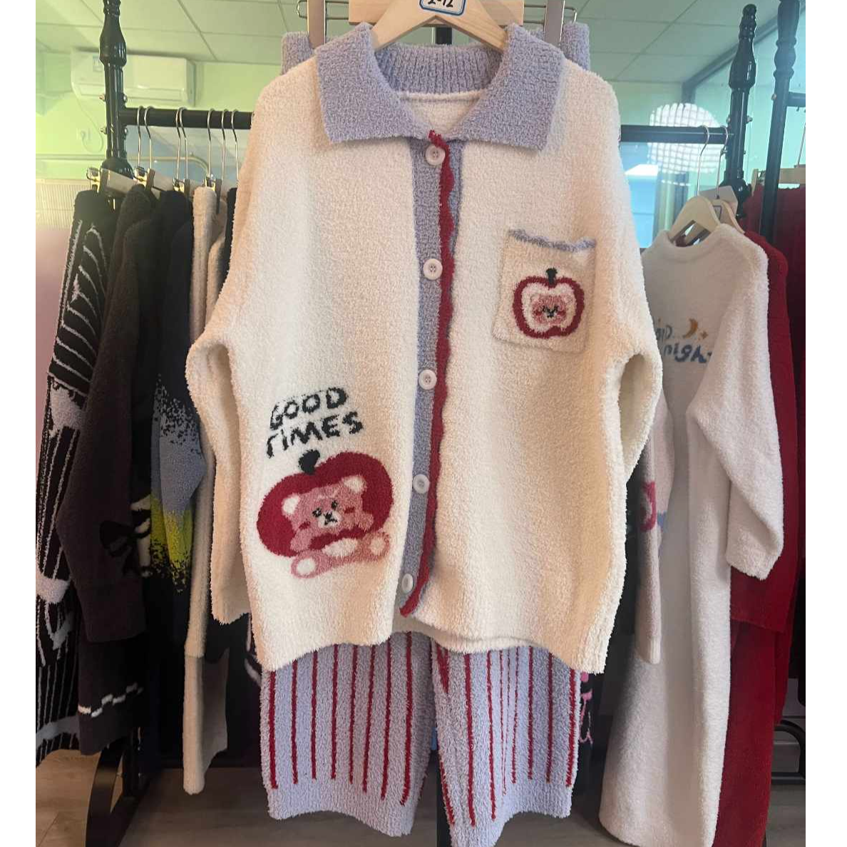 【TTT】【运费险】 肌羽女款软糯高密半边绒家居套装睡衣