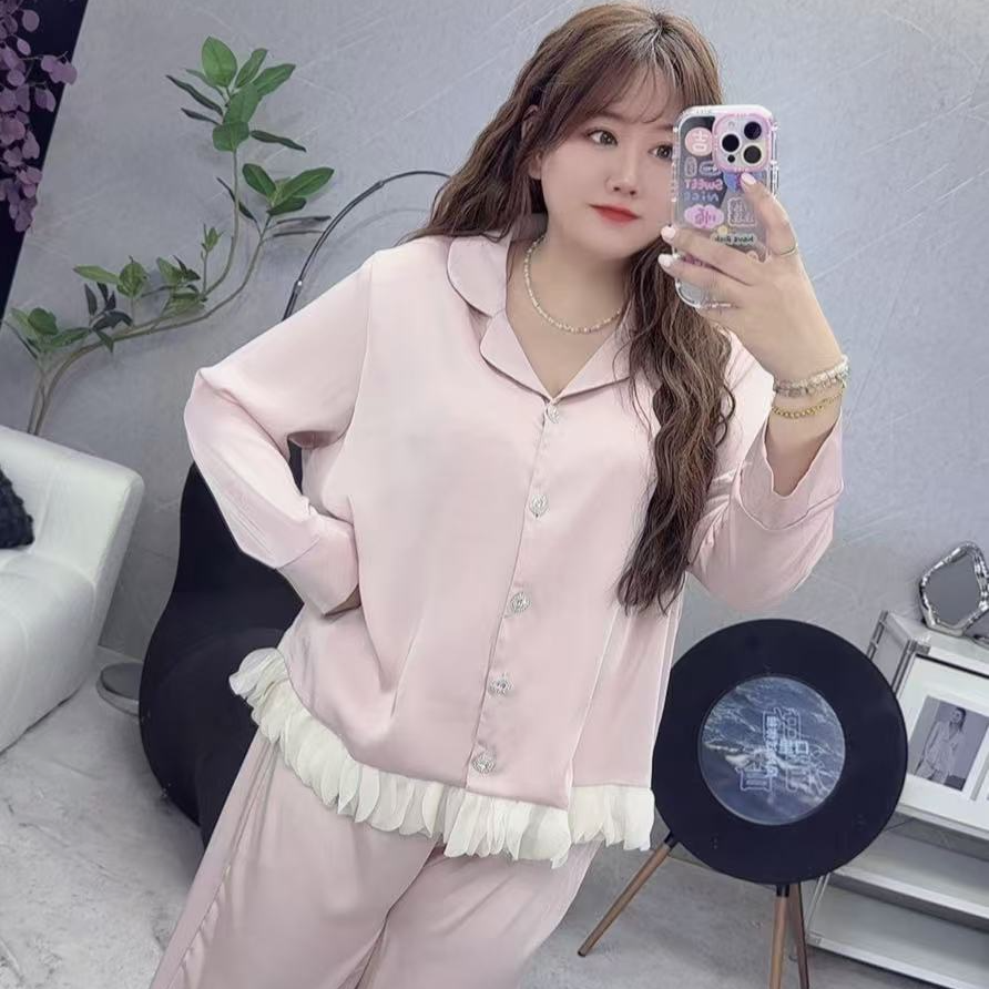 小钰家-甜美花边睡衣减龄家居服