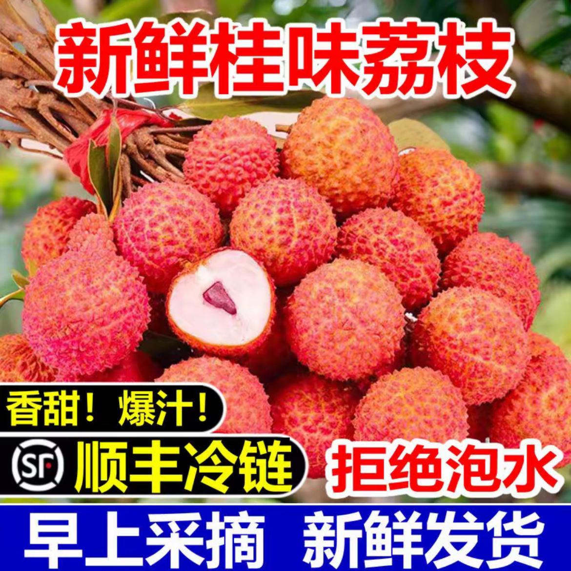(顺丰/京东冷链）增城桂味荔枝清甜爽脆多汁新鲜现摘现发送礼大气