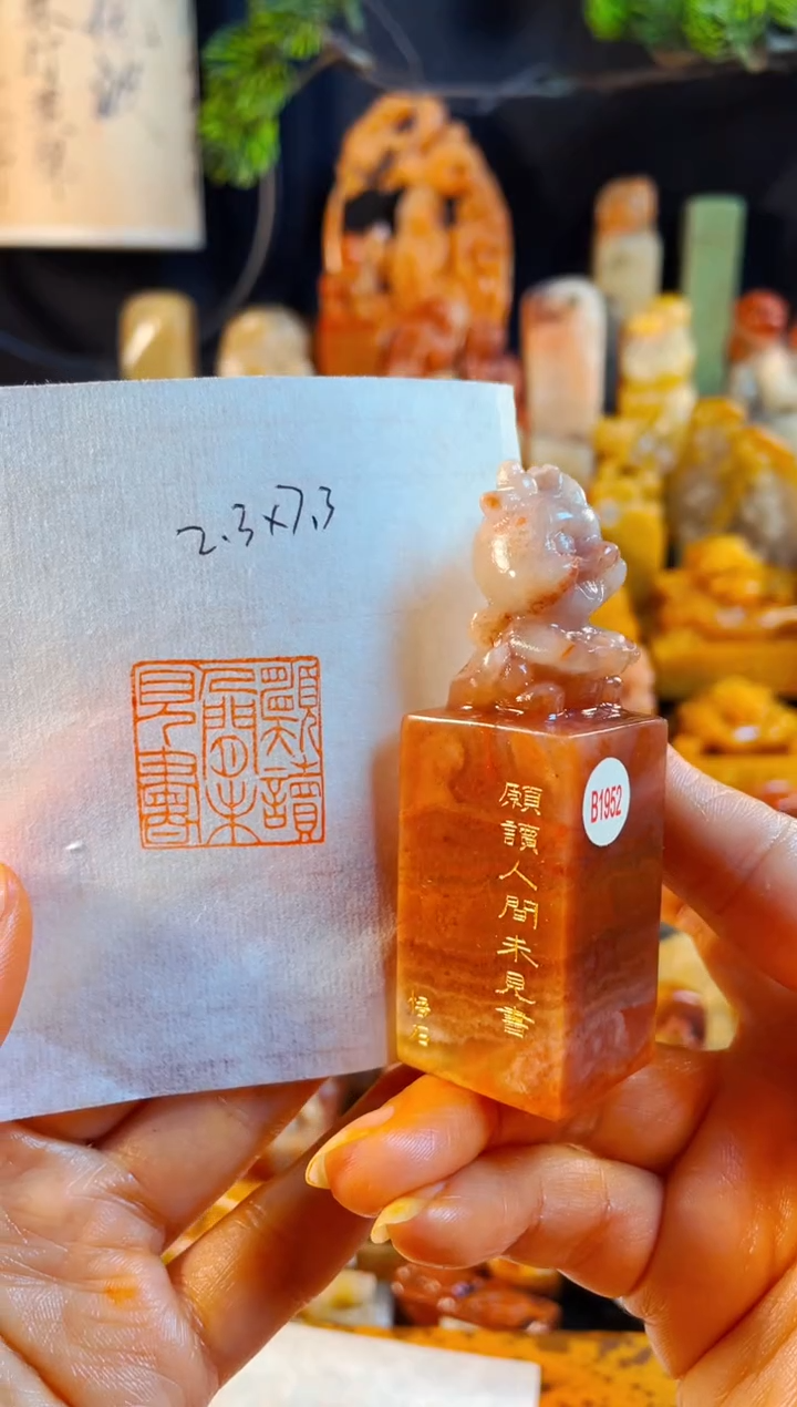 老挝石印石手工篆刻《愿读人间未见书》