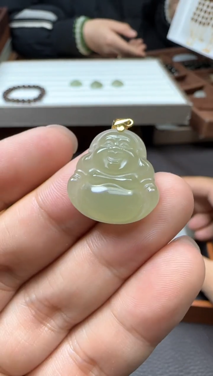 【闪购商品】和田玉【海220】18银S925镶嵌9007