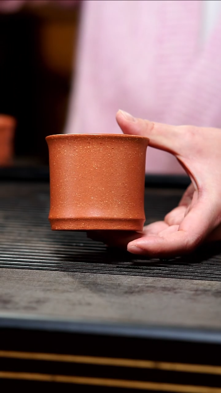 【闪购商品】紫砂茶壶03-五彩降竹节杯150cc