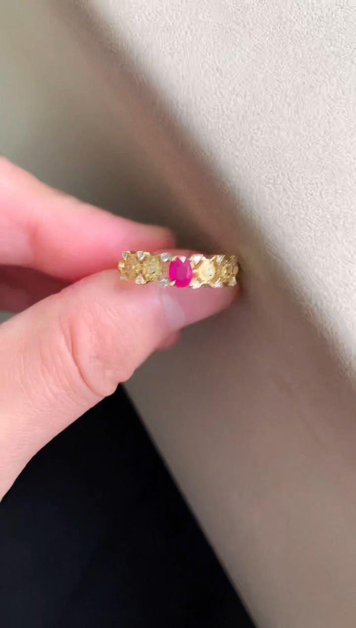 【闪购商品】红宝石戒指银S925镶嵌戒指