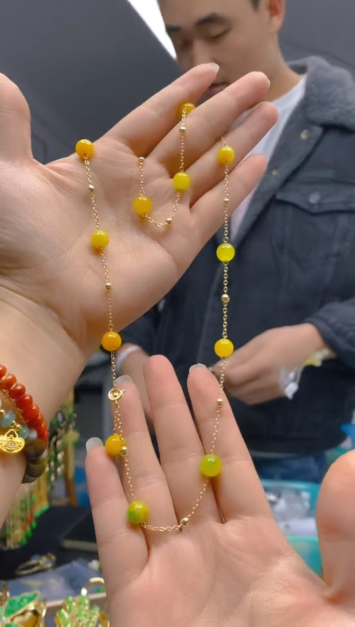 【闪购商品】翡翠耳饰合金0339翡翠锁骨链