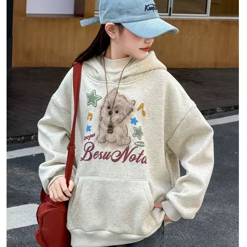 卡通小狗连帽加绒卫衣260