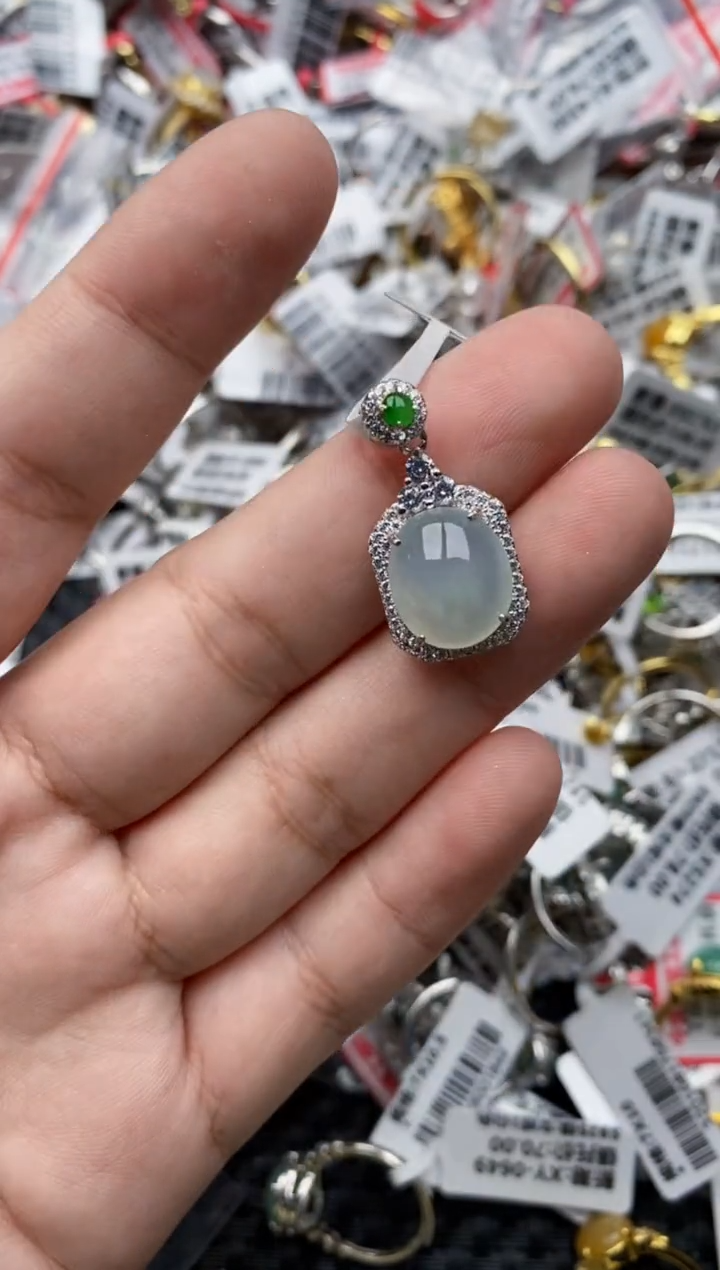 【闪购商品】翡翠戒指银S925镶嵌66666---5