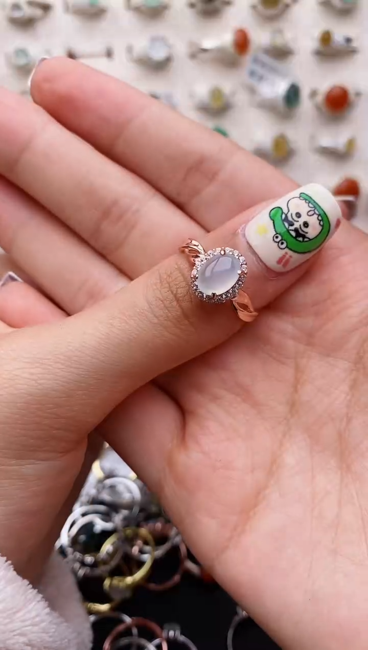 【闪购商品】翡翠戒指银S925镶嵌缅甸翡翠