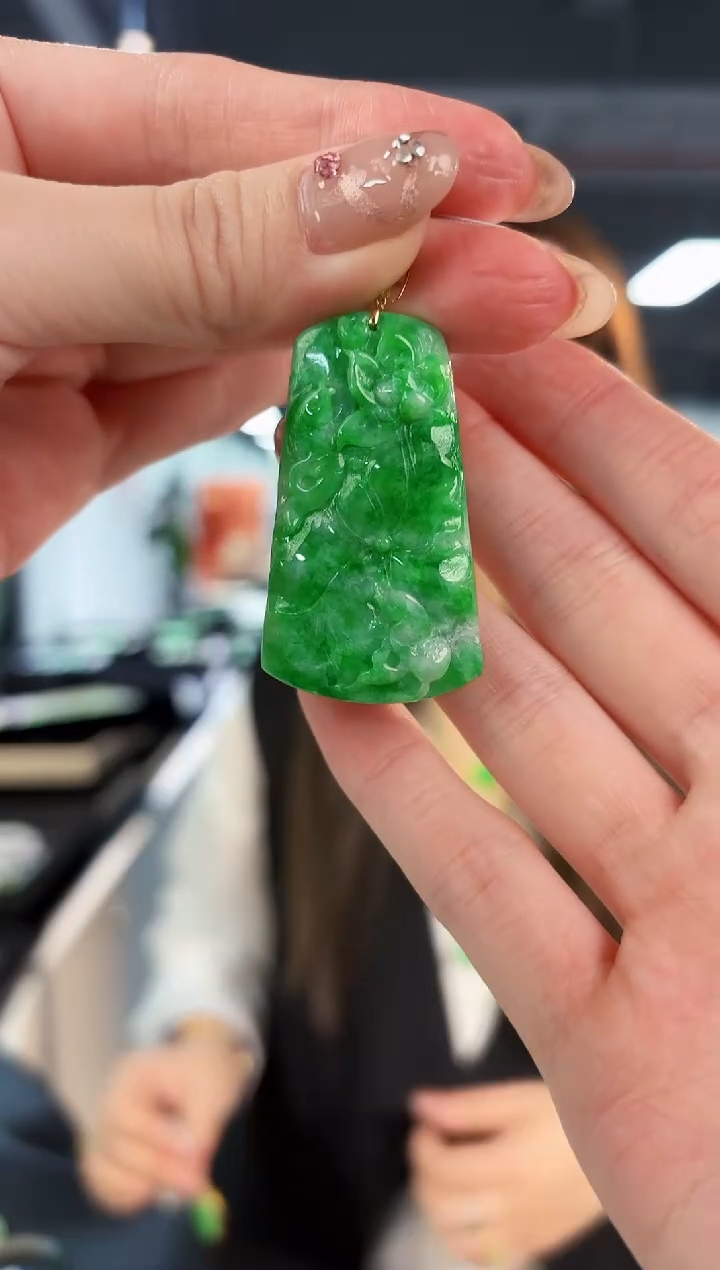 【闪购商品】翡翠颈饰18K金镶嵌缅料A货/支持复检/一件