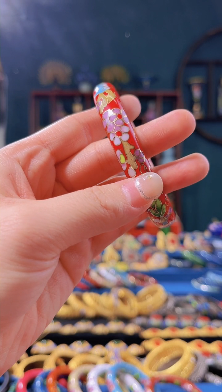 【闪购商品】景泰蓝棍镯大红色