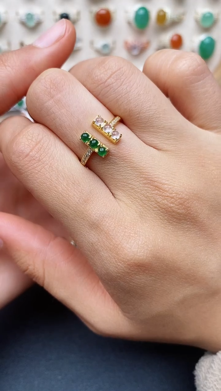 【闪购商品】翡翠戒指银S925镶嵌缅甸翡翠