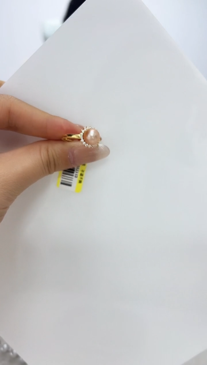 【闪购商品】海水珍珠DA银S925镶嵌c1171 羽皇金戒指 7