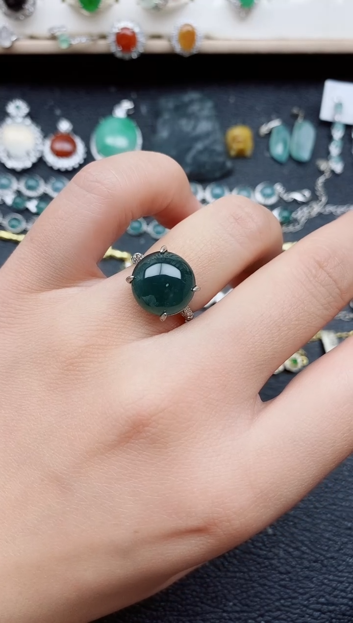【闪购商品】翡翠戒指银S925镶嵌11111