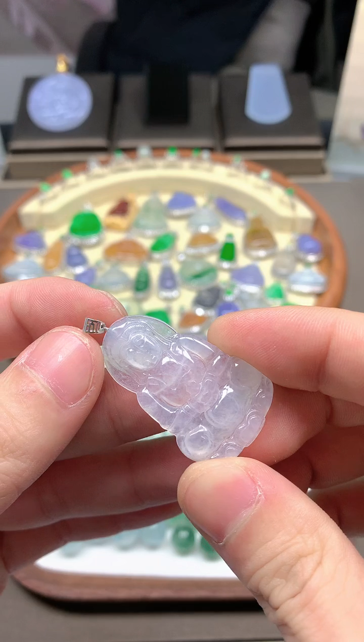 【闪购商品】翡翠颈饰18K金镶嵌挂件