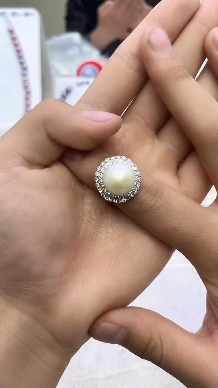 未镶嵌戒指淡水珍珠白色系戒指