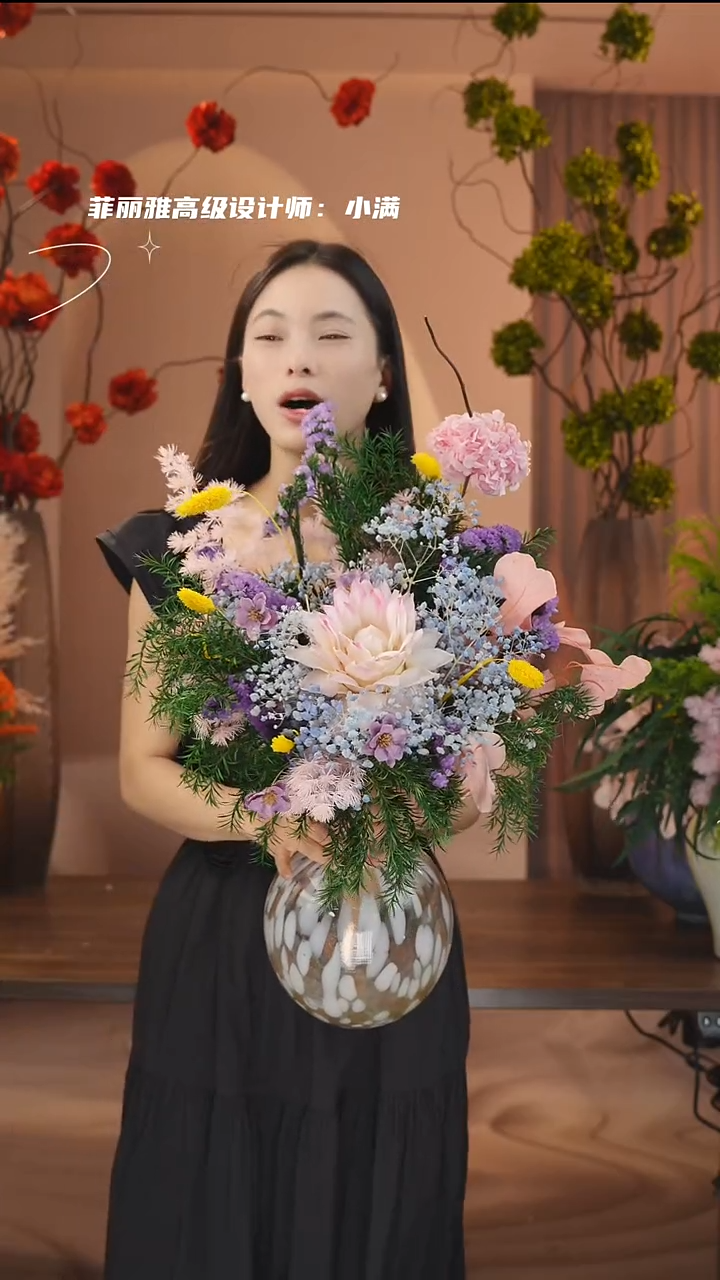 琉璃手工艺品：图片款花+花瓶
