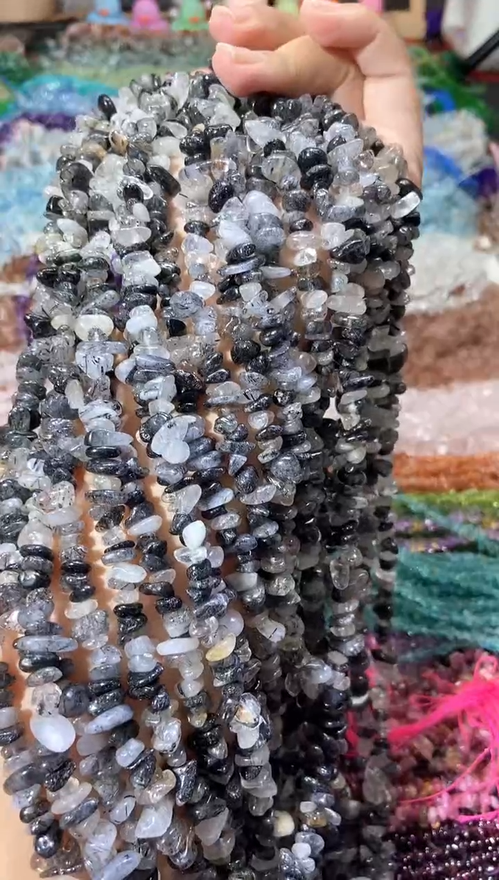 水晶珠宝半成品未镶嵌黑发晶