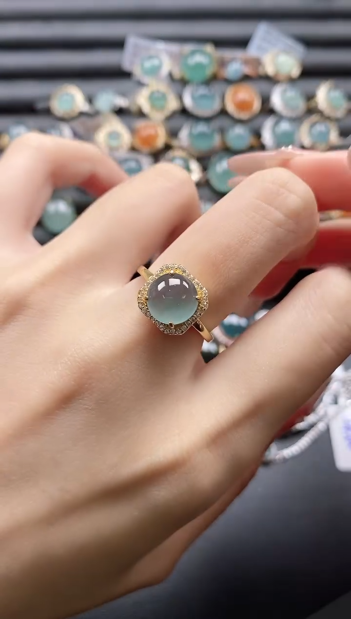 【闪购商品】翡翠戒指银S925镶嵌1111